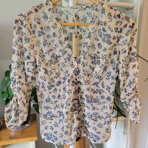 Lucky Brand Sheer Floral Boho Top